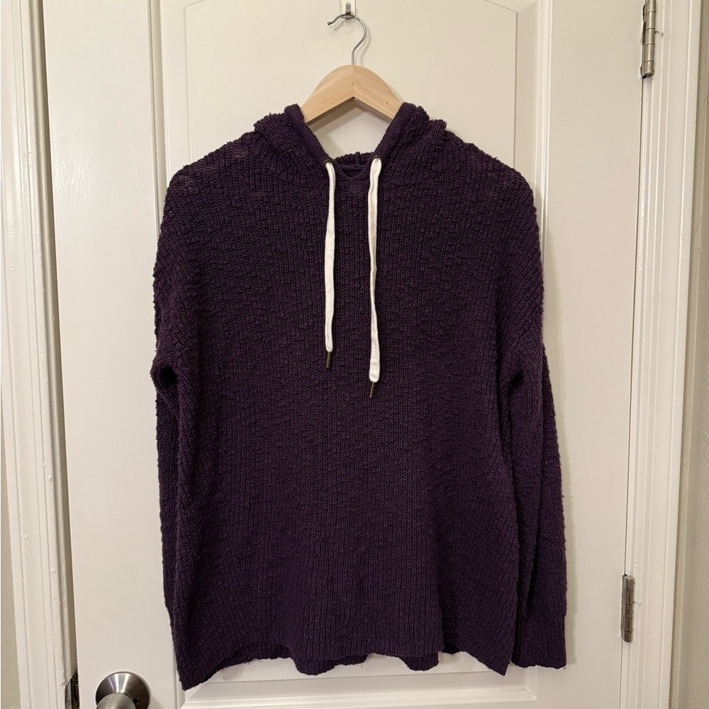 Natural Reflections Dark Purple Textured Knit Hoodie XL